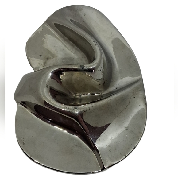 80s Deborah Marinoff Charmant Beverly Hills Silver Tone Sculptural Belt Buckle main image 7